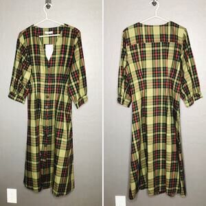 Zara Green Plaid Dress